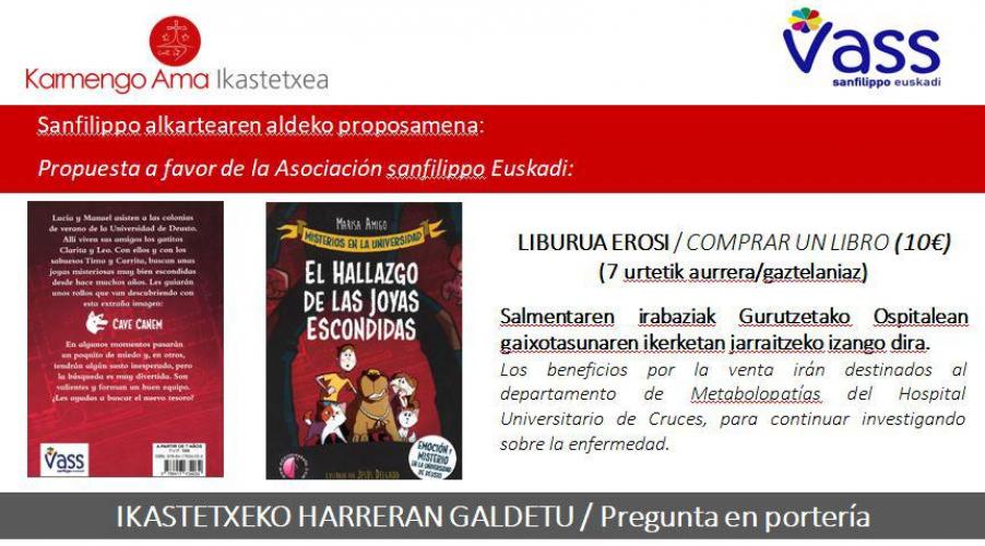 Hurbileko elkartasunarekin konpromisoa: Sanfilippo elkarteak gaixotasunaren ikerketan jarraitzeko dirua biltzeko liburuk salgai